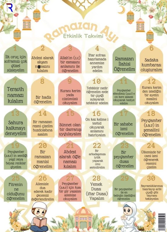 RAMAZAN AYI ETKİNLİK TAKVİMİ
