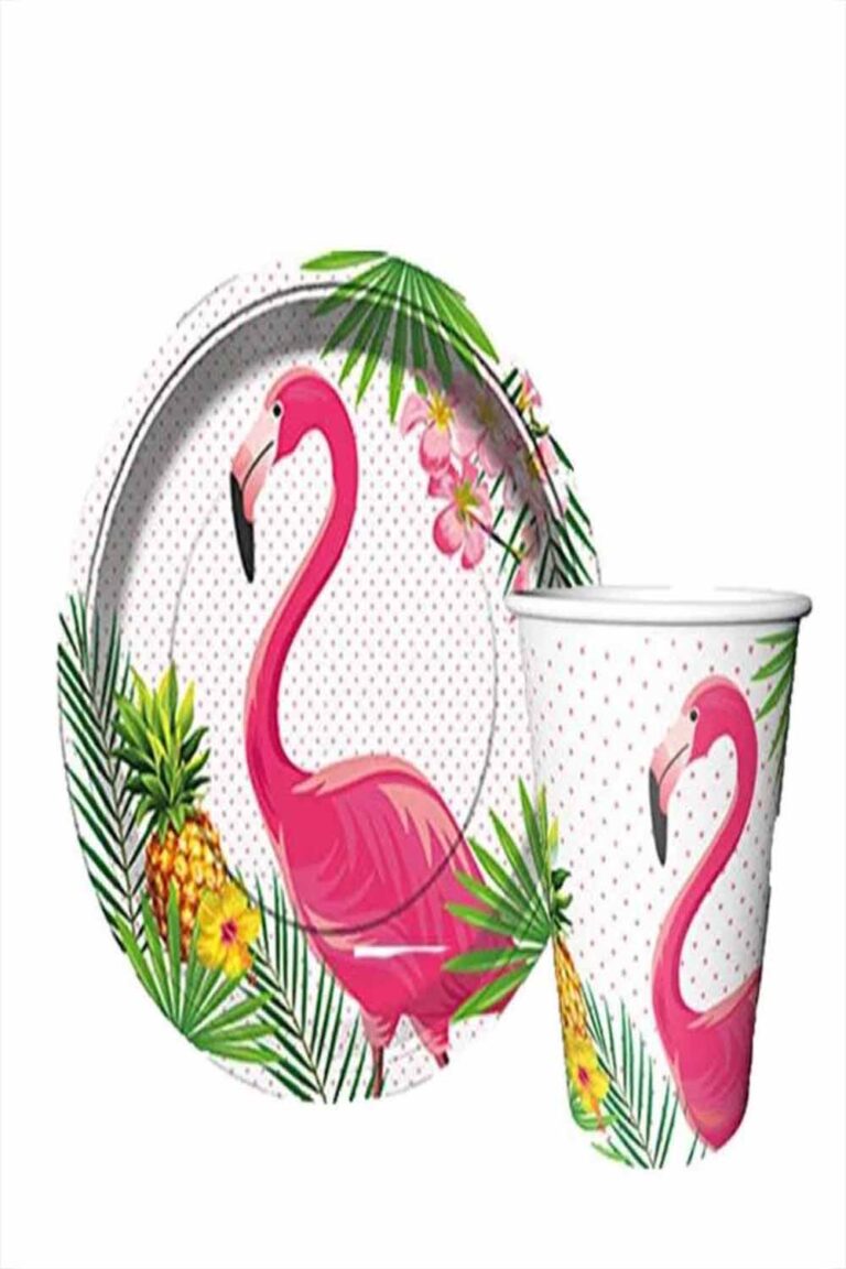 Flamingo Karakterli Tabak Bardak 8'li
