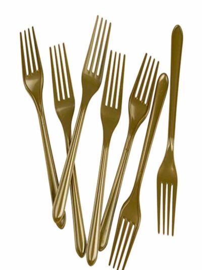 Gold-Gümüş  Plastik Çatal 25 Adet