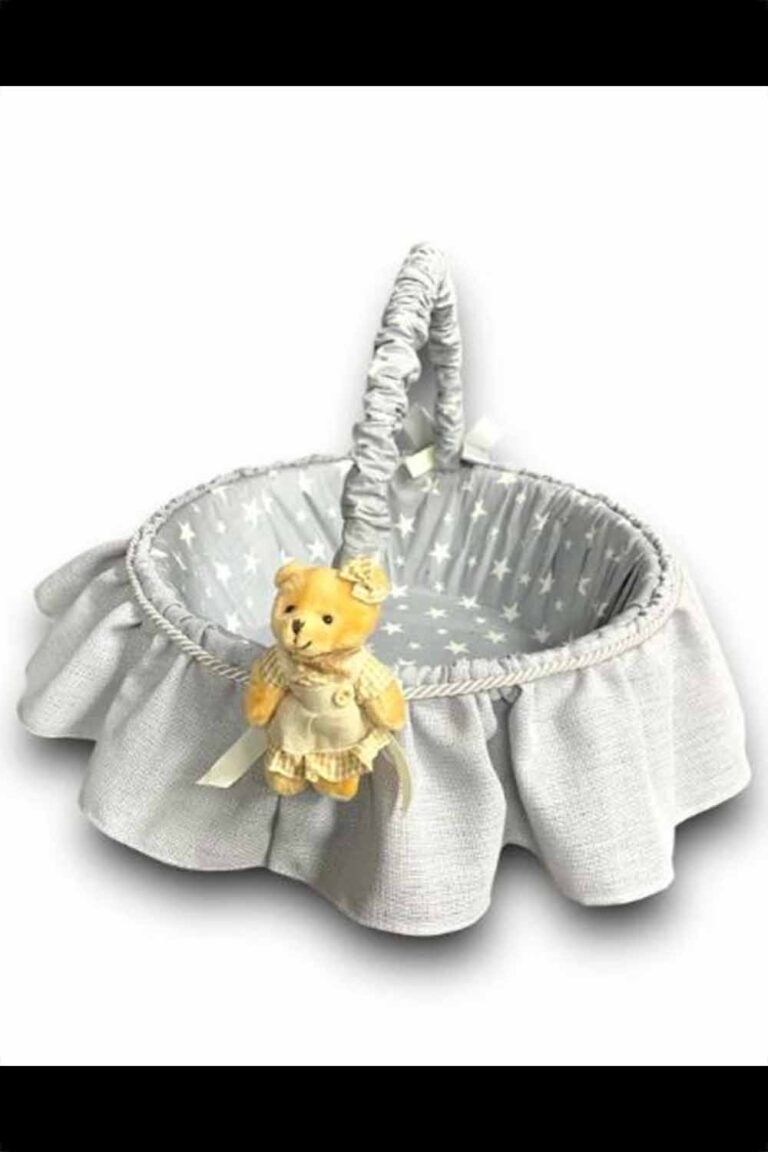 GRİ AYICIKLI BEBEK  SEPETİ 