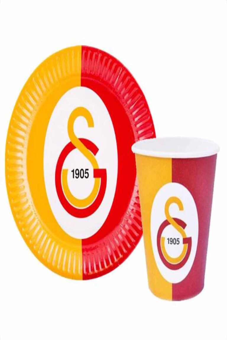 SARI KIRMIZI KARAKTERLİ TABAK BARDAK TAKIM
