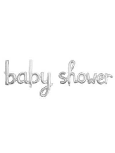GÜMÜŞ BABY SHOWER EL YAZISI FOLYO BALON