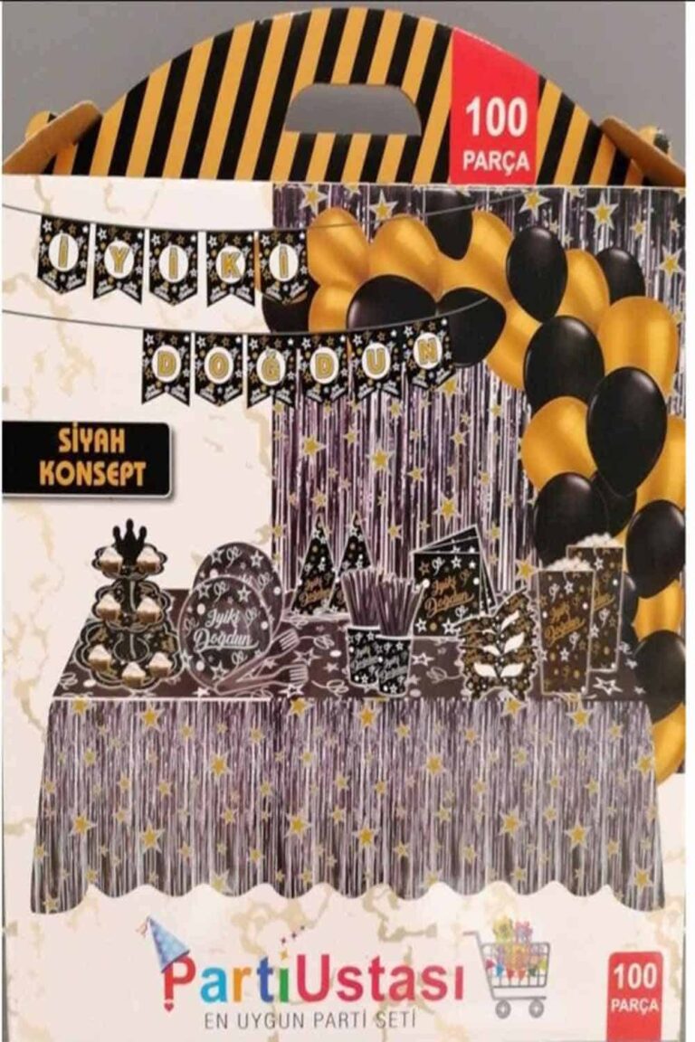 GOLD BLACK PARTİ SETİ 100 PARÇA
