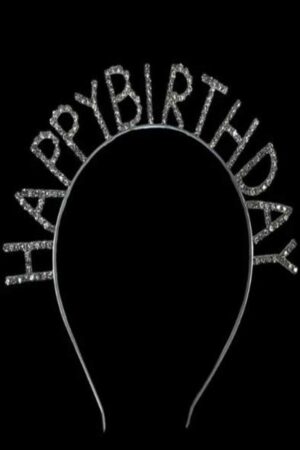 SİLVER HAPPY BİRTYDAY TAÇ TAŞLI