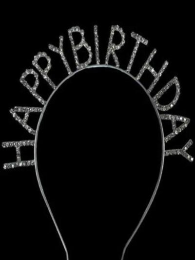 SİLVER HAPPY BİRTYDAY TAÇ TAŞLI