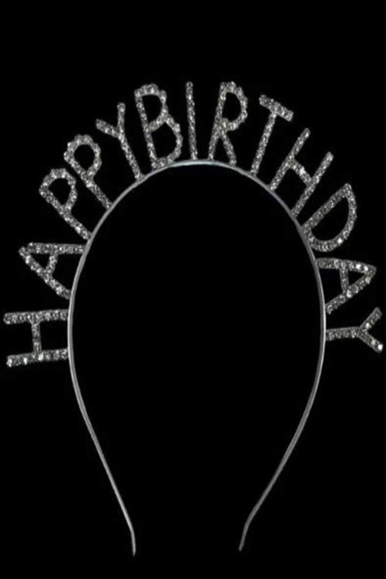 SİLVER HAPPY BİRTYDAY TAÇ TAŞLI