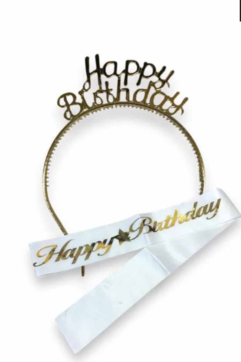 GOLD MİKA TAÇ HAPPY BİRTHDAY KUŞAK SET 2'Lİ