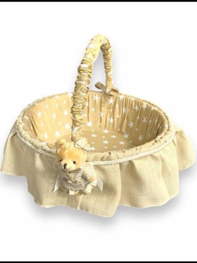 KREM AYICIKLI BEBEK  SEPETİ
