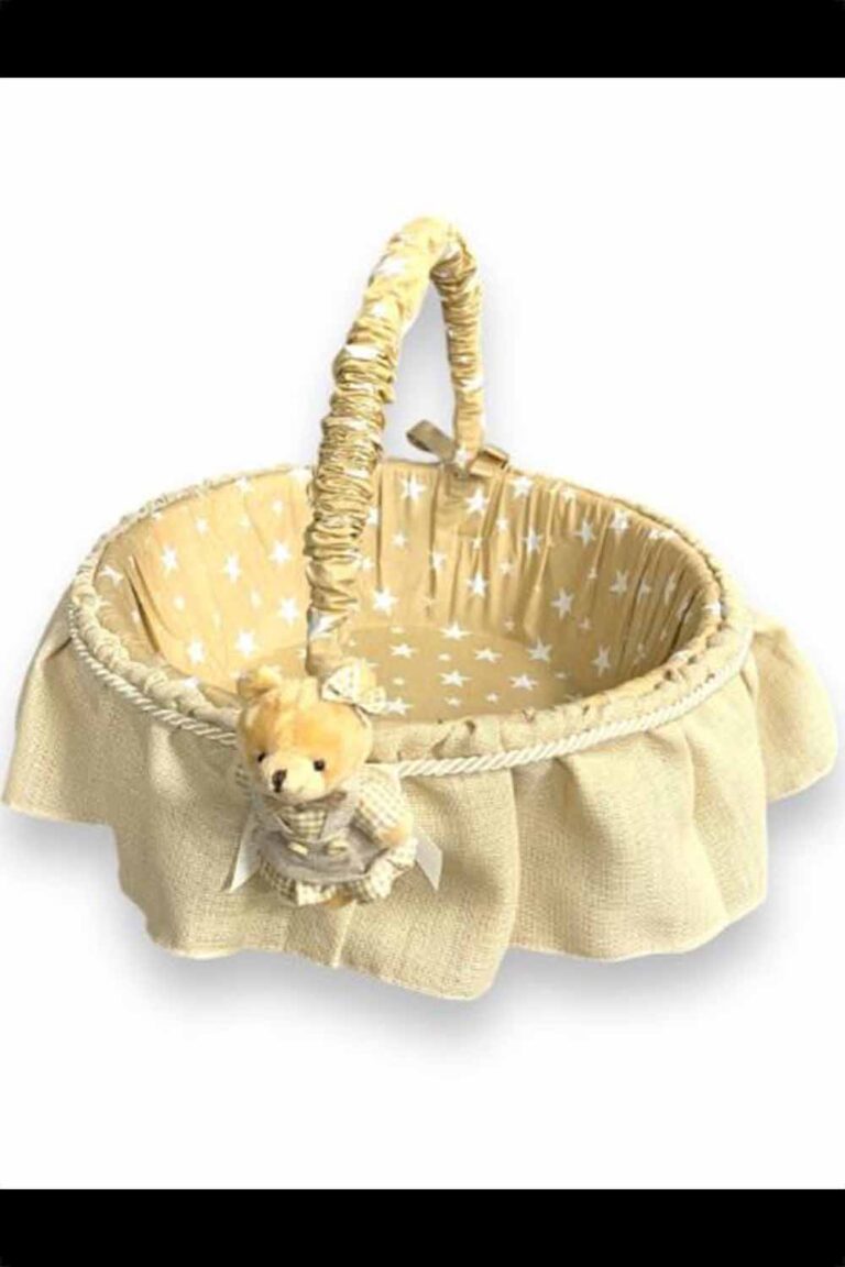 KREM AYICIKLI BEBEK  SEPETİ