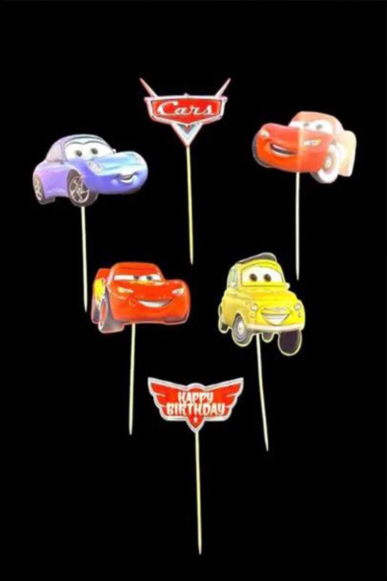 CARS KAREKTERLİ PASTA SÜSÜ KÜRDAN 6’LI