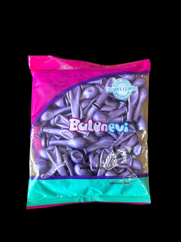 5''  METALİK MOR BALON EVİ 100'LÜ