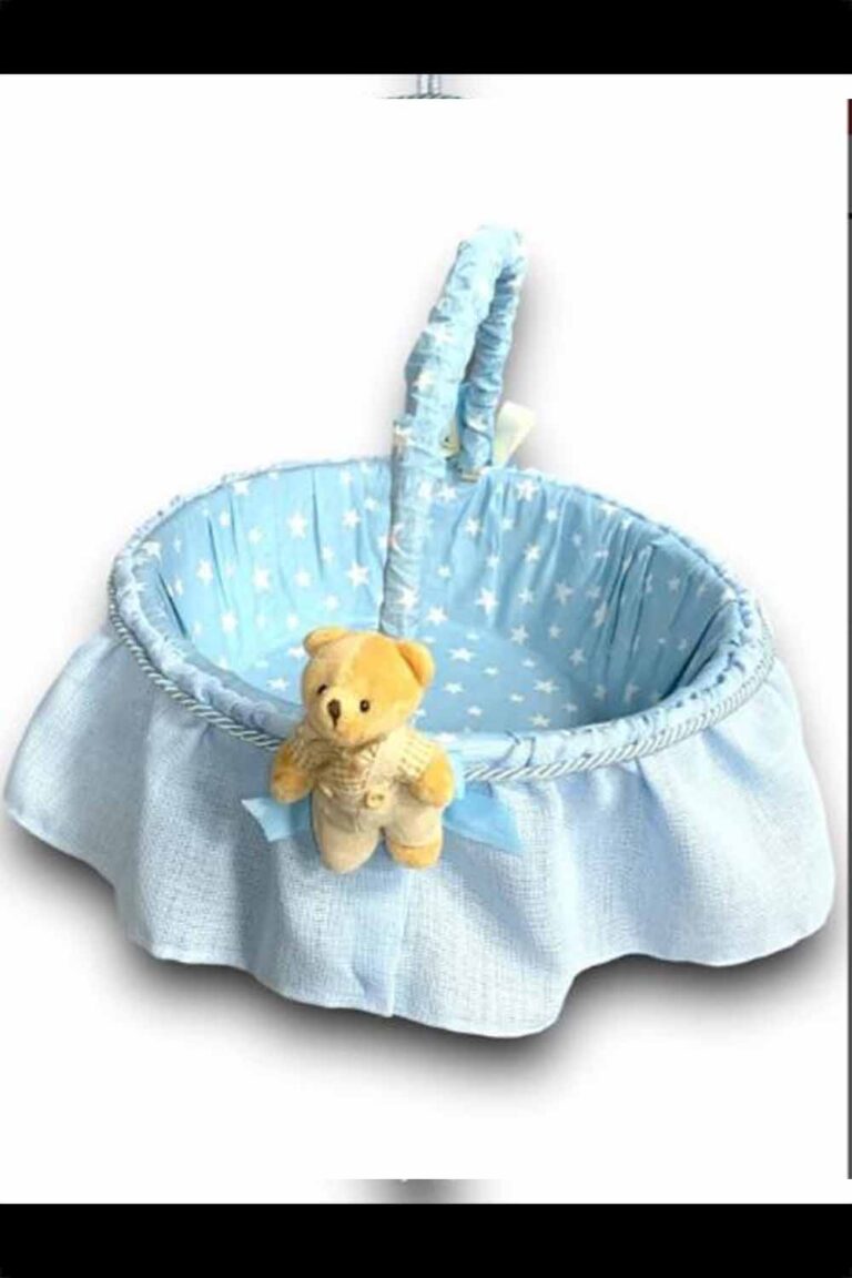 MAVİ AYICIKLI BEBEK  SEPETİ