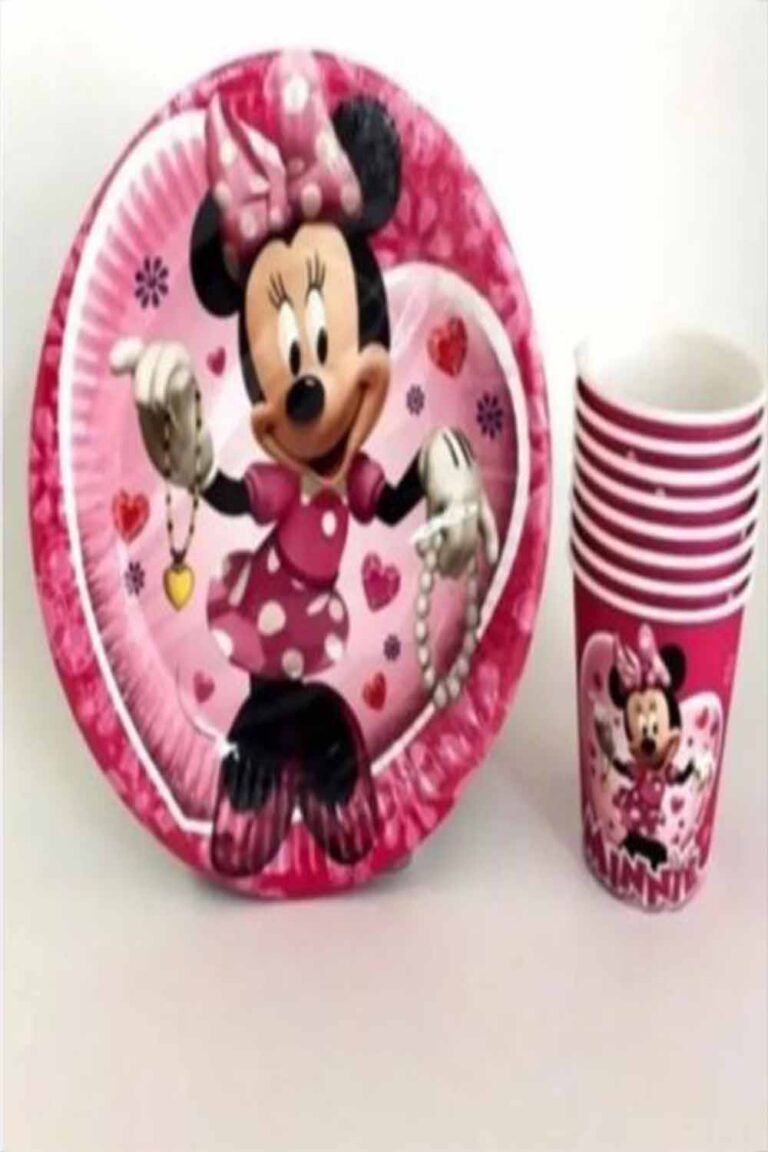 Minni Mouse Karakterli Tabak Bardak 8'li