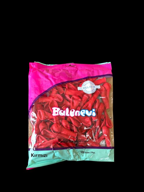 5” KIRMIZI  PASTEL BALON EVİ 100'LÜ