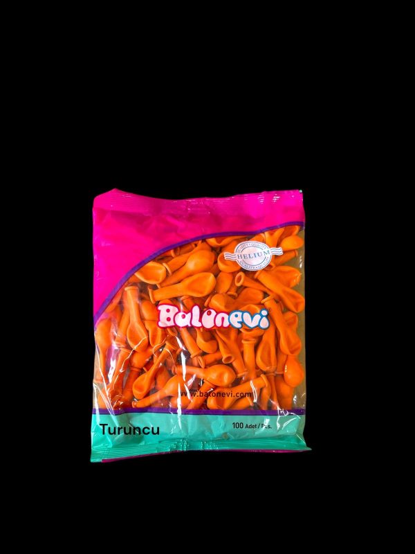 5” TURUNCU  PASTEL BALON EVİ 100'LÜ