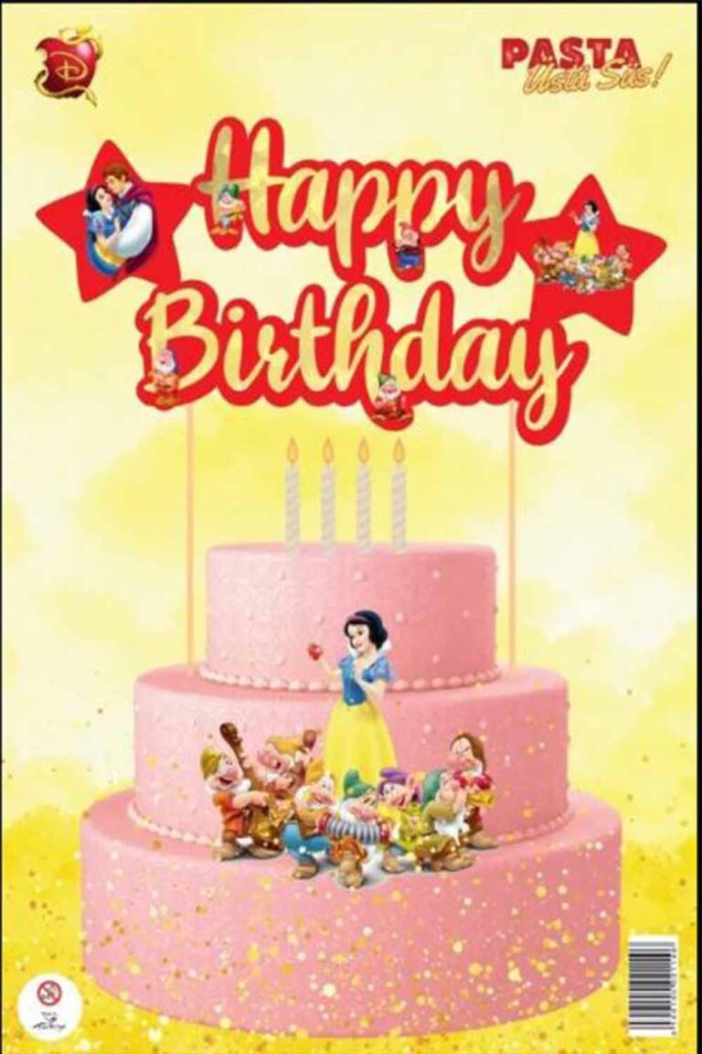 PAMUK PRENSES KAREKTER HAPPY BİRTHDAY PASTA SÜSÜ 
