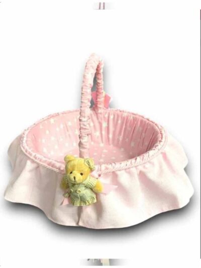 PEMBE AYICIKLI BEBEK  SEPETİ
