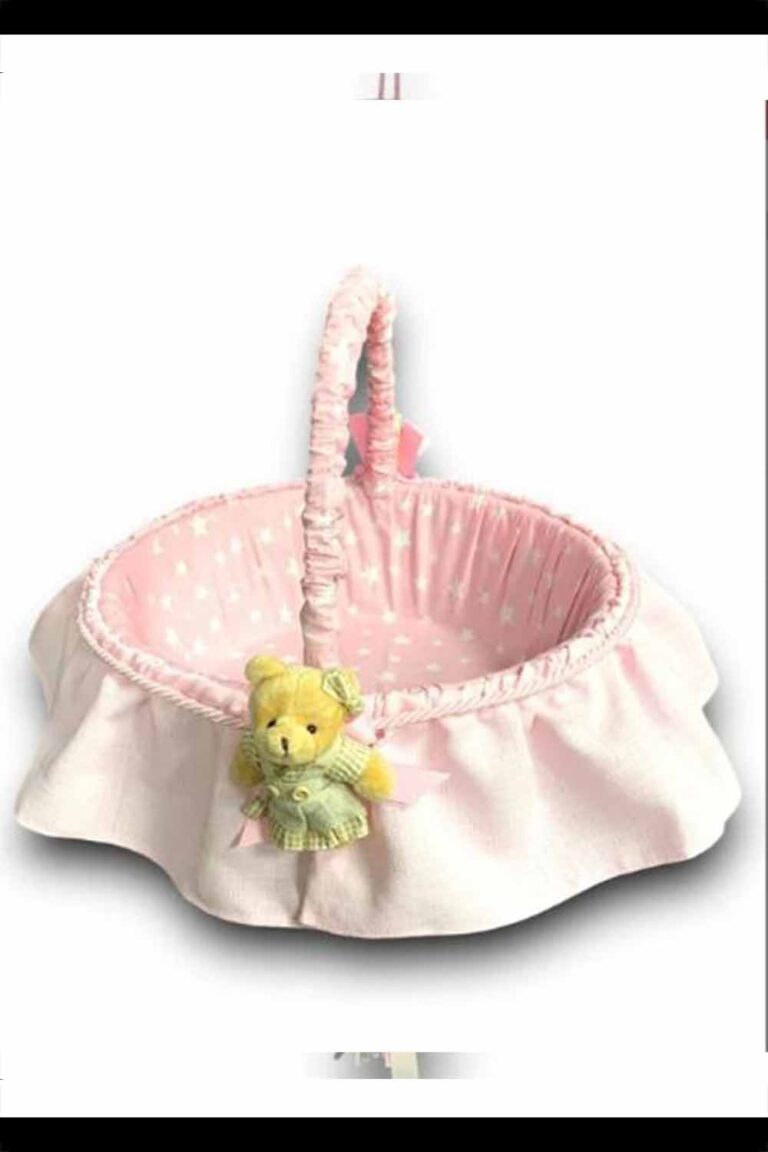 PEMBE AYICIKLI BEBEK  SEPETİ