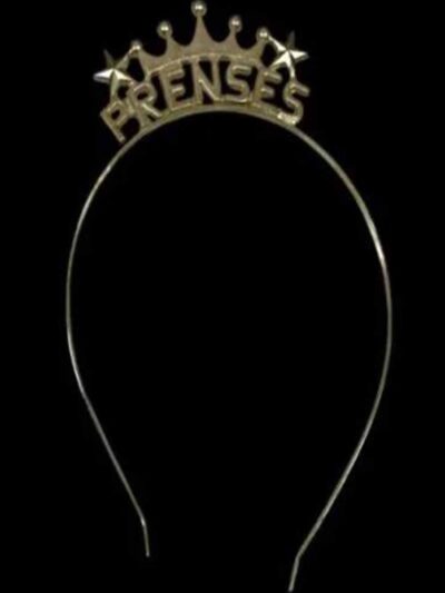 PRENSES YAZILI METAL GOLD TAÇ