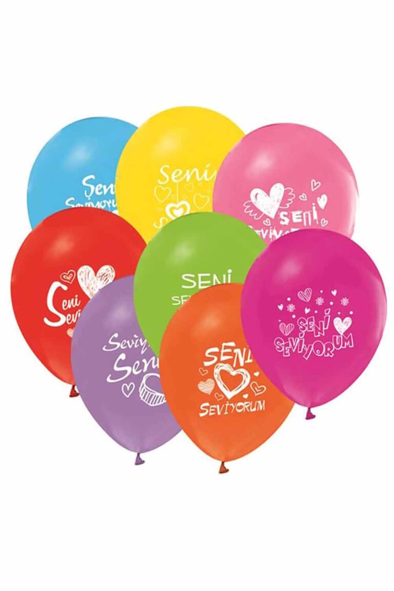 SENİ SEVİYORUM BASKILI YUVARLAK BALON