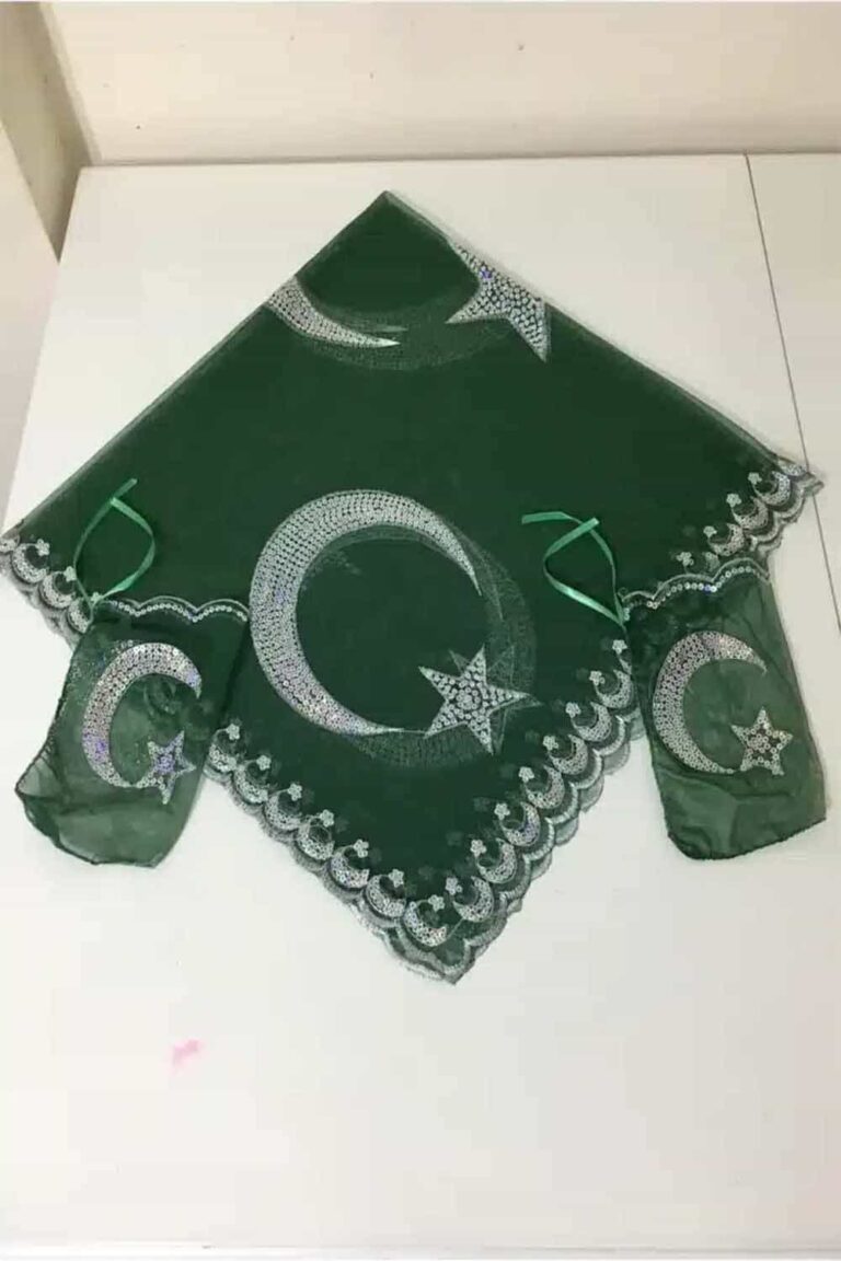 TEKLİ ALIM YEŞİL PULLU AYYILDIZ KINA ÖRTÜSÜ DUVAK SET