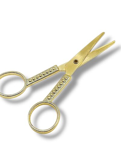 Gold - Gümüş Kalp Desenli Metal Makas 