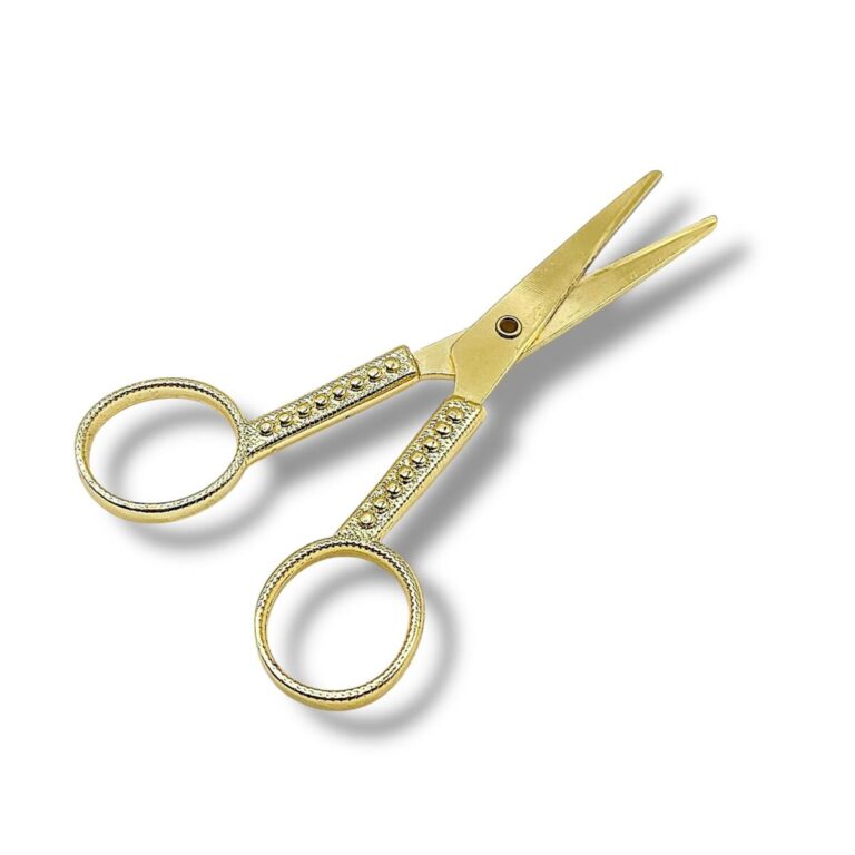 Gold - Gümüş Kalp Desenli Metal Makas 