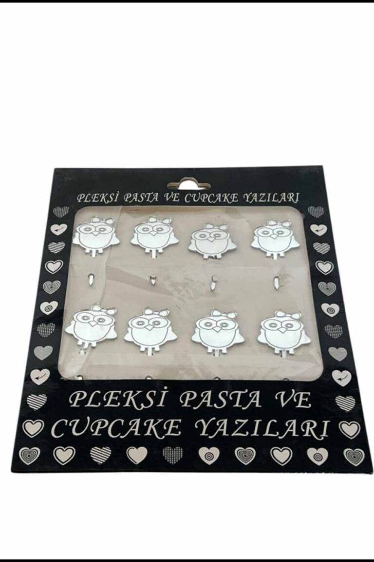 GÜMÜŞ BAYKUŞ FİGÜRLÜ PLEKSİ KÜRDAN 8'Lİ