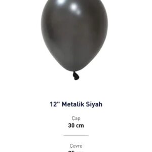 12” METALİK SİYAH BALON EVİ 100’LÜ