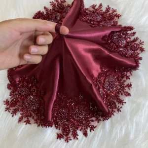 45*45 BORDO VİP SATEN HALAY MENDİLİ