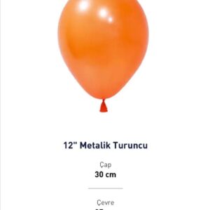 12” METALİK TURUNCU BALON EVİ 100’LÜ
