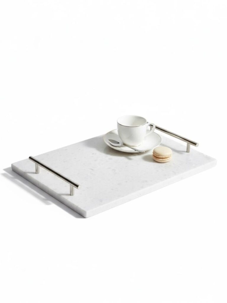 24X35 BEYAZ MERMER NİŞAN TEPSİ