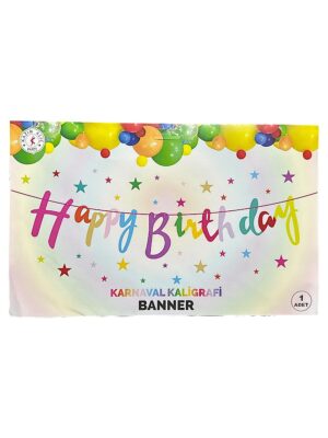 10' LU ALIM GÖKKUŞAĞI HAPPY BİRTHDAY KALİĞRAFİ YAZI BANNER
