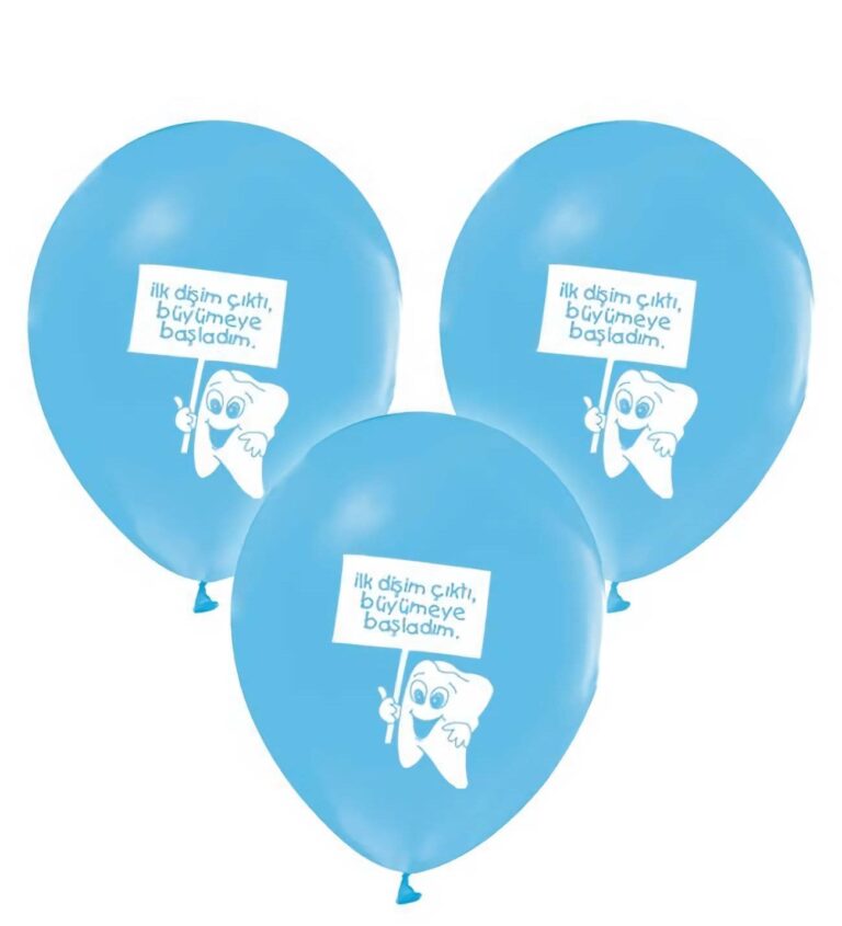 Balon İlk Dişim Mavi 100 Adet