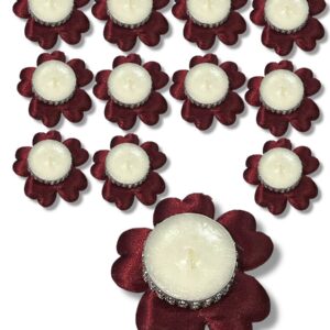 5'Lİ ALIM BORDO EL GÜLÜ MUMLU 12'Lİ