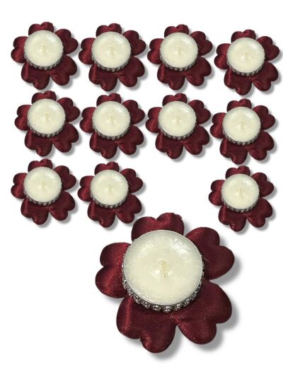 20'Lİ ALIM BORDO EL GÜLÜ MUMLU 12'Lİ