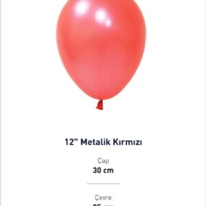 12” METALİK KIRMIZI BALON EVİ 100’LÜ