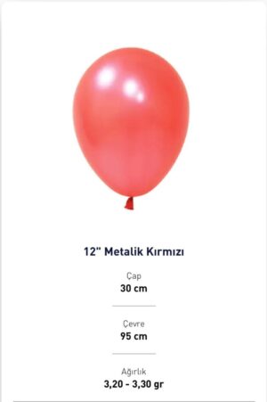 12” METALİK KIRMIZI BALON EVİ 100’LÜ