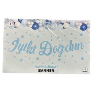 10'LU ALIM MAVİ İYİKİ DOĞDUN KALİĞRAFİ YAZI BANNER