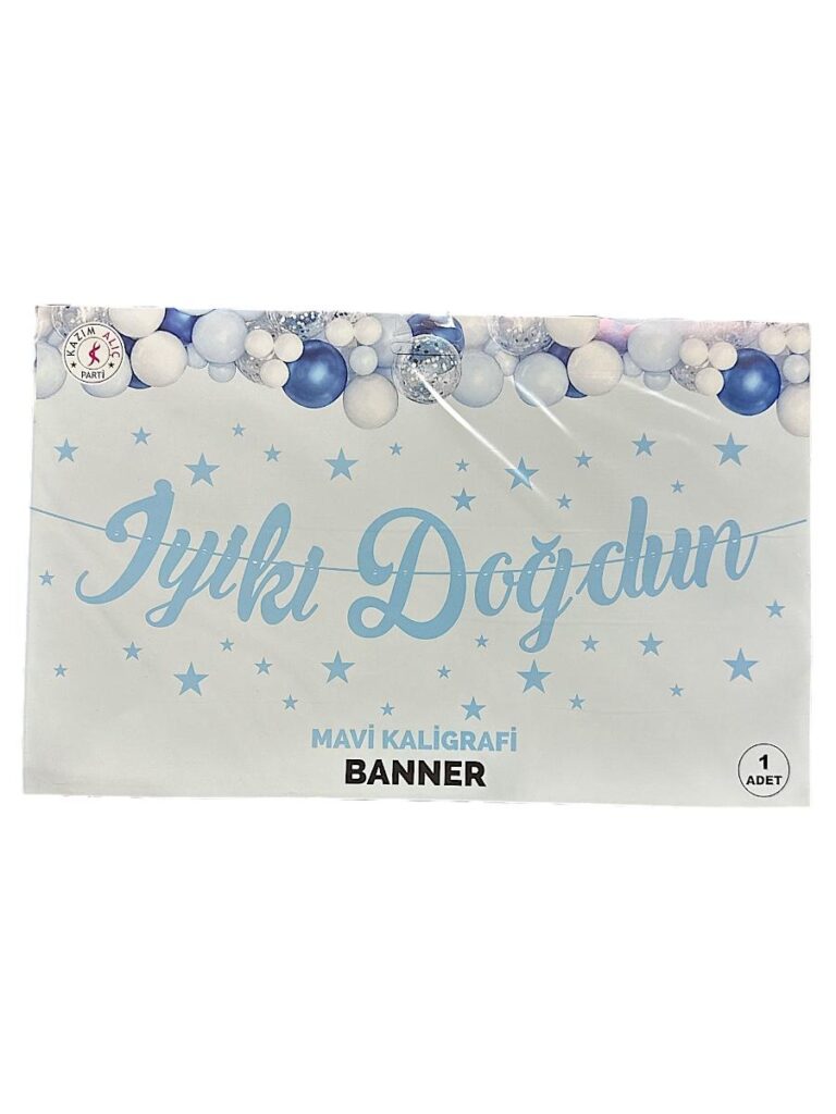 10'LU ALIM MAVİ İYİKİ DOĞDUN KALİĞRAFİ YAZI BANNER