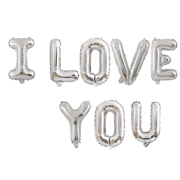 GÜMÜŞ I LOVE YOU FOLYO BALON