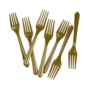 Gold-Gümüş  Plastik Çatal 25 Adet