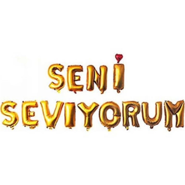 GOLD SENİ SEVİYORUM YAZILI FOLYO BALON