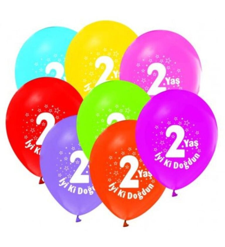 2 YAŞ İYİKİ DOĞDUN BASKILI YUVARLAK BALON