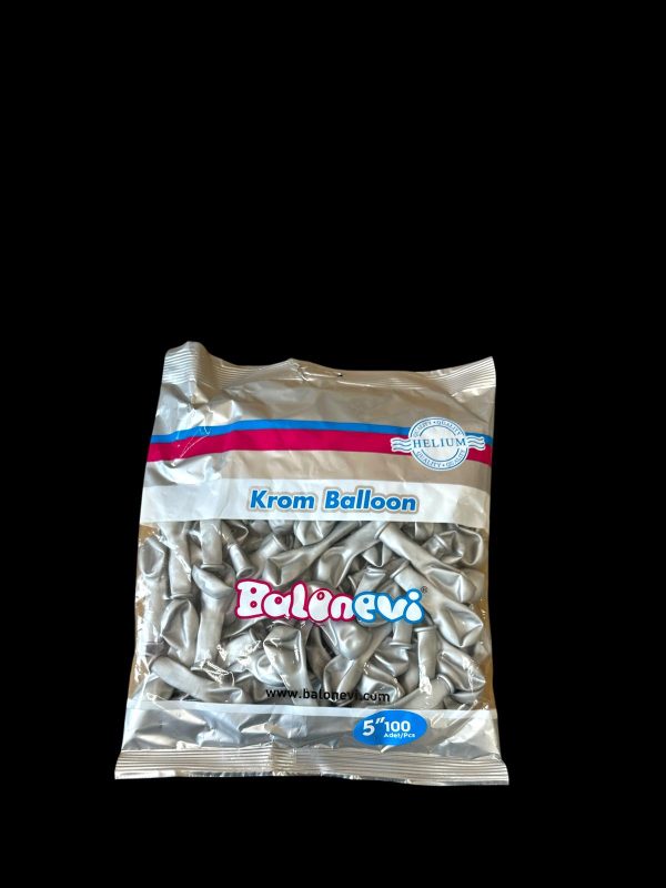 5”  KROM GÜMÜŞ GOLD BALON EVİ 100'LÜ
