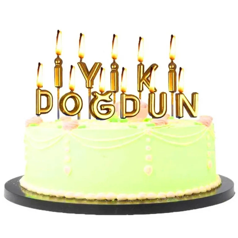 İyiki Doğdun Gold Gümüş Yazılı Pasta Mumu