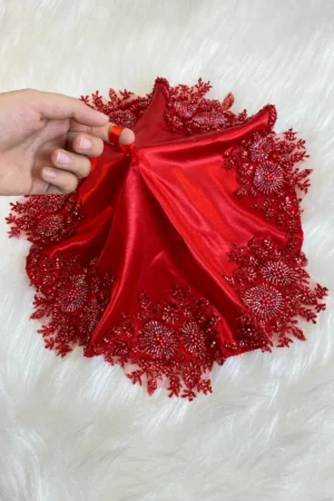 45*45 KIRMIZI VİP SATEN HALAY MENDİLİ