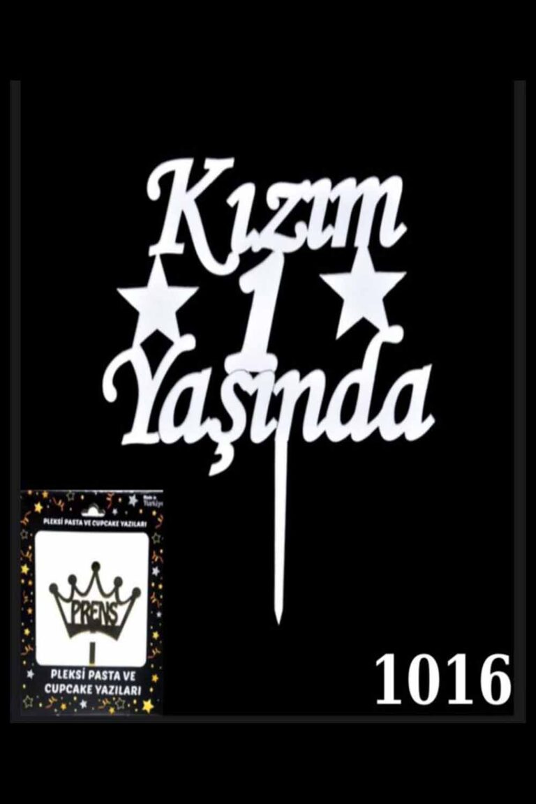 GÜMÜŞ KIZIM 1 YAŞINDA YAZILI PLEKSİ PASTA SÜSÜ