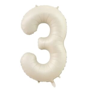 3- RAKAM 34 İNC KREM RENK FOLYO BALON 76 CM