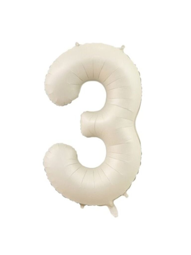 3- RAKAM 34 İNC KREM RENK FOLYO BALON 76 CM